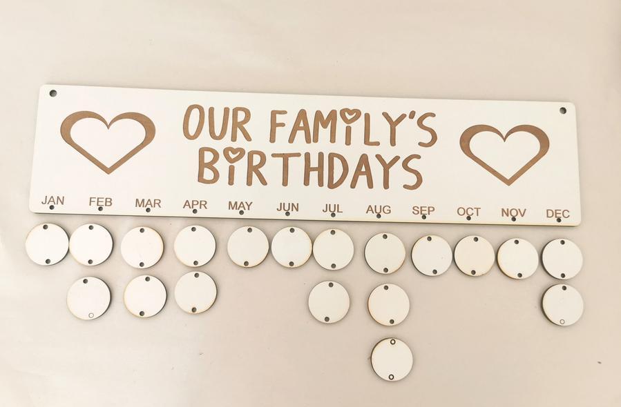 Pre Made - Family Birthdays Calendar