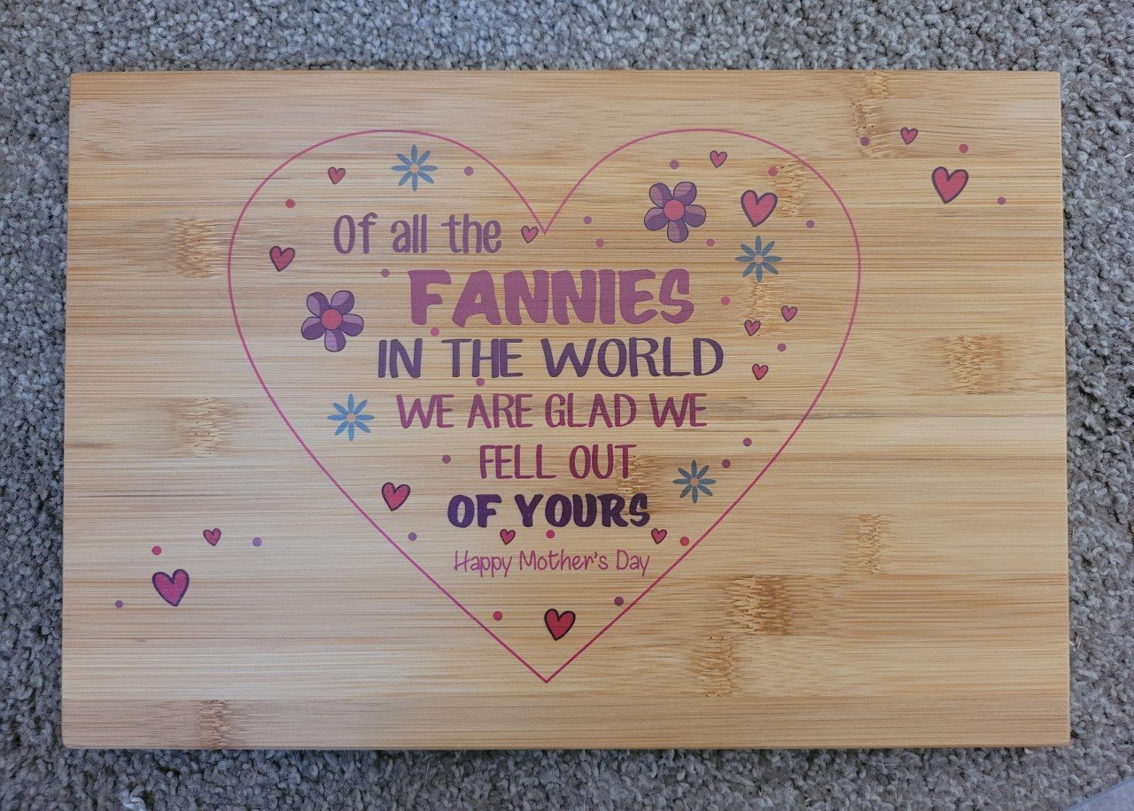 pre made - All the Fannies Large Chopping board (can't be personalised )